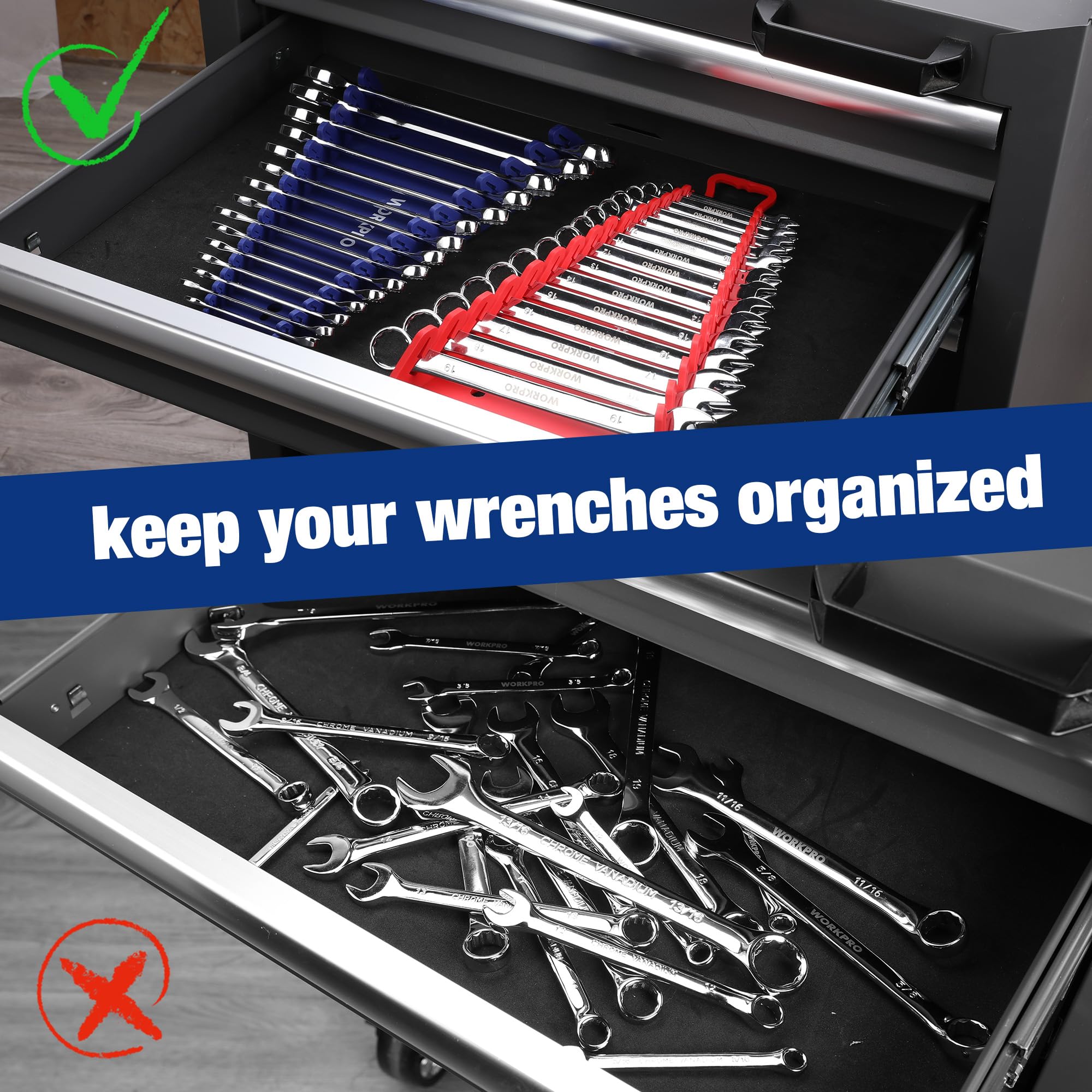 ティーズ ページ15 Amazon.com: WORKPRO Magnetic Wrench Organizer, 15-Slot Gripper